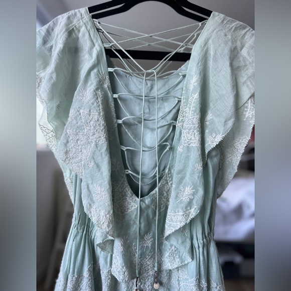 Anthropologie X Love Sam Amia Embroidered Lace-Up Maxi Dress - Picture 10 of 16